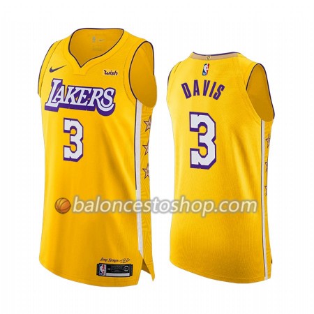Camiseta Hombre NBA Los Angeles Lakers Anthony Davis 3 2019-20 Nike City Edition Swingman